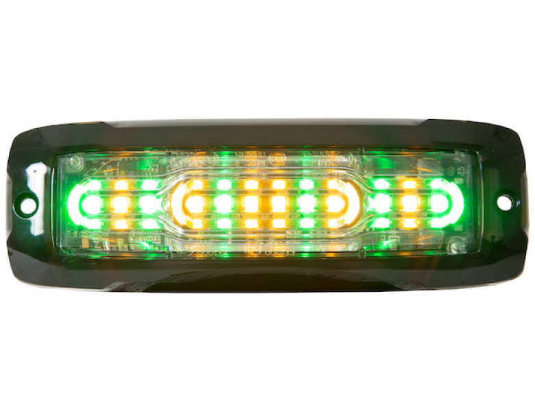 Image of Ultra Thin Wide Angle 5 Inch Amber/Green LED Strobe Light from Buyers Products. Part number: 8890310