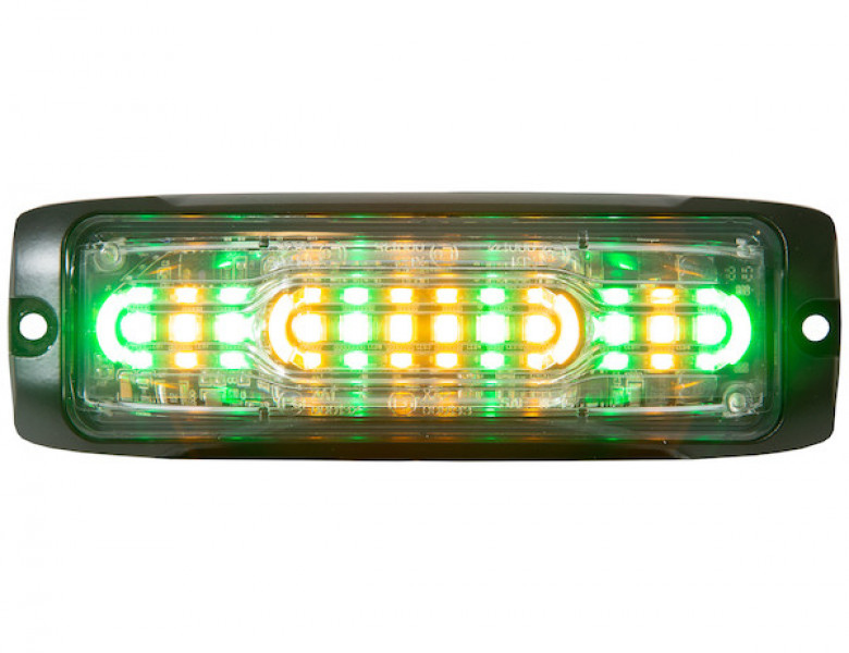 Image of Ultra Thin Wide Angle 5 Inch Amber/Green LED Strobe Light from Buyers Products. Part number: 8890310