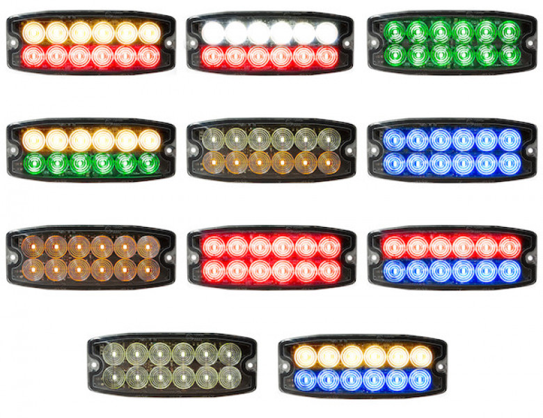 Image of Amber Dual Row Ultra Thin 5 Inch LED Strobe Light from Buyers Products. Part number: 8890400