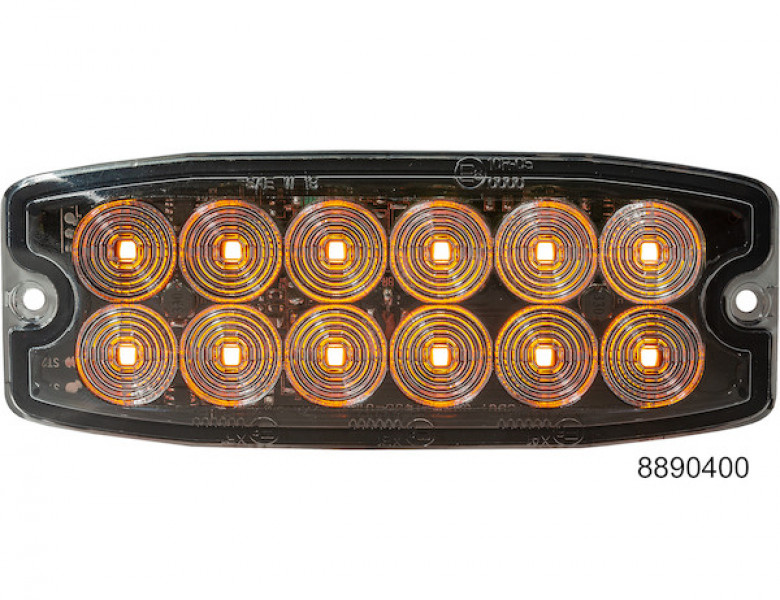 Image of Amber Dual Row Ultra Thin 5 Inch LED Strobe Light from Buyers Products. Part number: 8890400