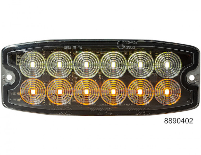 Image of Amber/Clear Dual Row Ultra Thin 5 Inch LED Strobe Light from Buyers Products. Part number: 8890402