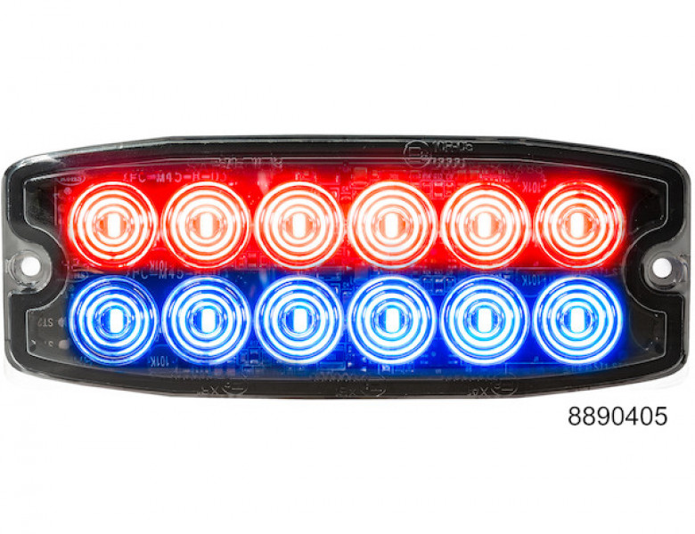 Image of Red/Blue Dual Row Ultra Thin 5 Inch LED Strobe Light from Buyers Products. Part number: 8890405