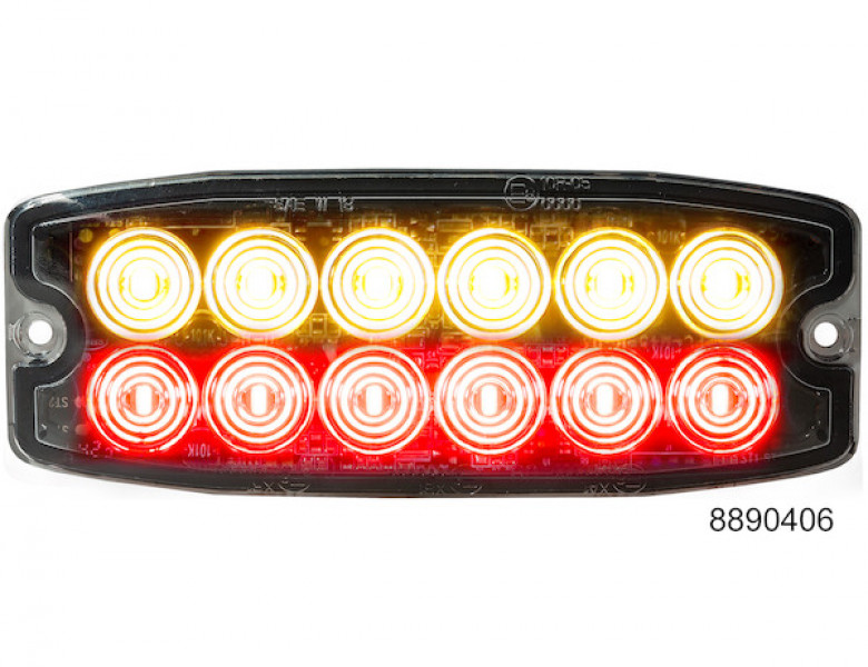 Image of Amber/Red Dual Row Ultra Thin 5 Inch LED Strobe Light from Buyers Products. Part number: 8890406