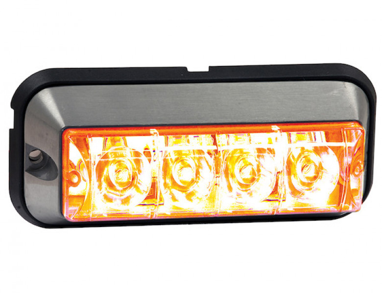 Image of Amber Raised 5 Inch LED Strobe Light from Buyers Products. Part number: 8891004