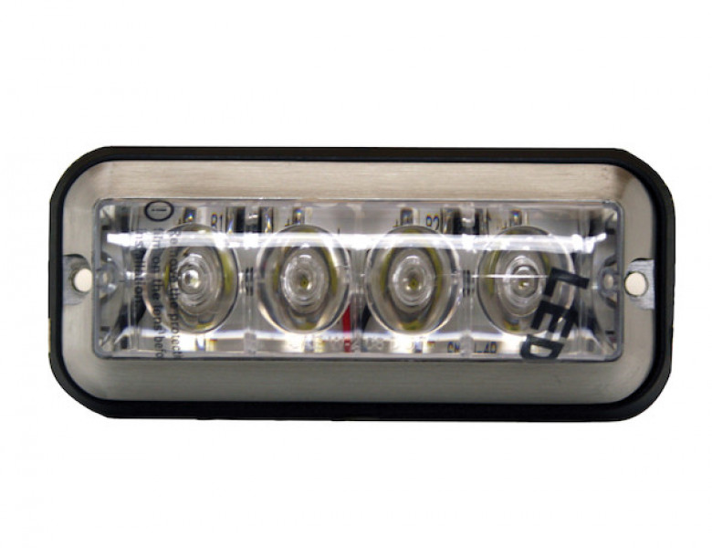 Image of Clear Raised 5 Inch LED Strobe Light from Buyers Products. Part number: 8891006