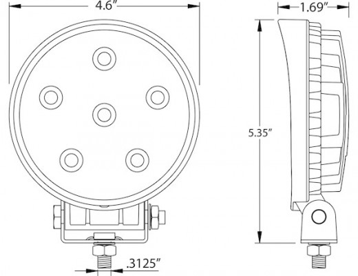 Image of Post-Mounted 4.5 Inch Amber LED Strobe Light from Buyers Products. Part number: 8891015