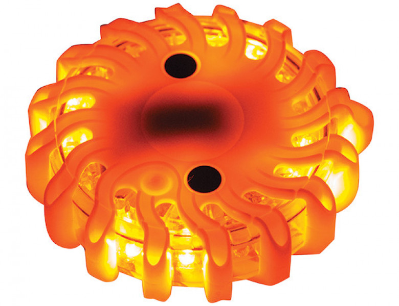 Image of 4 Inch Amber Round Rechargeable Road Strobe/Flare With 16 LED from Buyers Products. Part number: 8891016