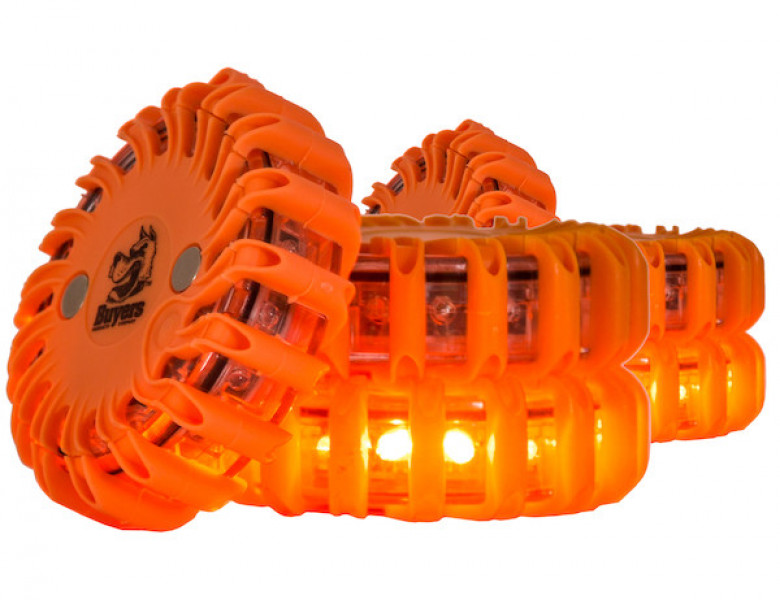 Image of 4 Inch Amber Round Rechargeable Road Strobe/Flare With 16 LED from Buyers Products. Part number: 8891016