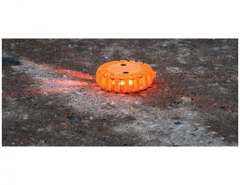 Image of 4 Inch Amber Round Rechargeable Road Strobe/Flare With 16 LED from Buyers Products. Part number: 8891016