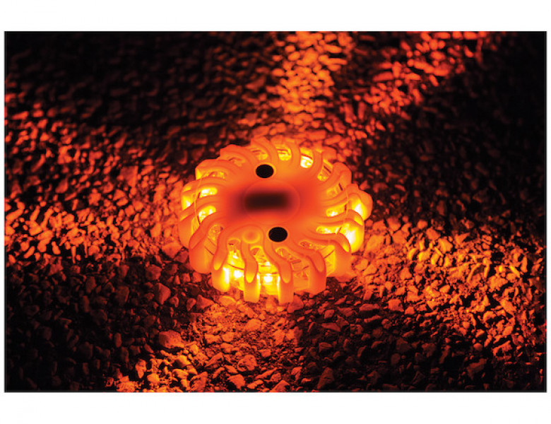 Image of 4 Inch Amber Round Rechargeable Road Strobe/Flare With 16 LED from Buyers Products. Part number: 8891016