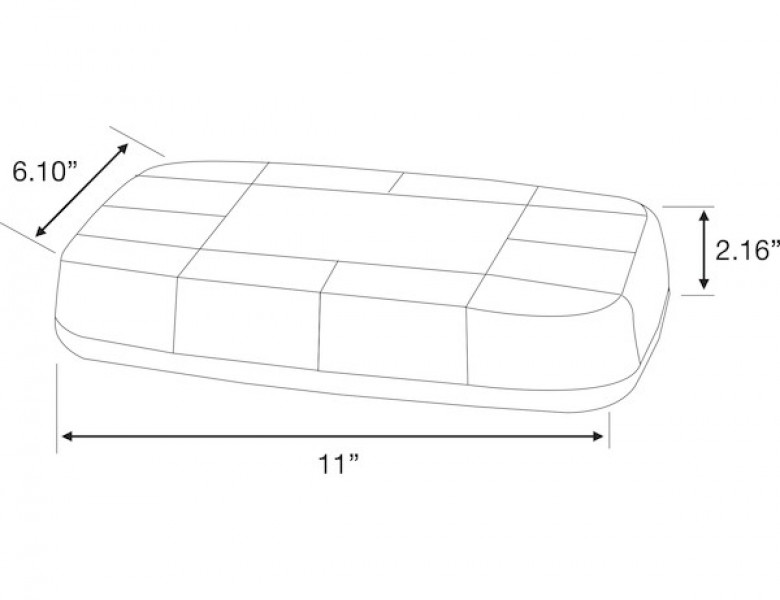 Image of 11 Inch Rectangular Multi-Mount Amber LED Mini Light Bar from Buyers Products. Part number: 8891040