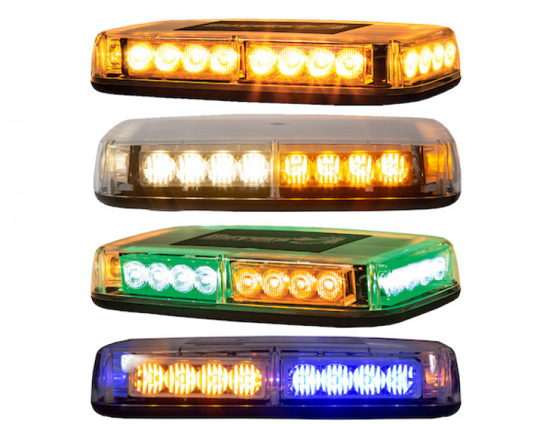 Image of 11 Inch Rectangular Multi-Mount Amber/Green LED Mini Light Bar from Buyers Products. Part number: 8891049