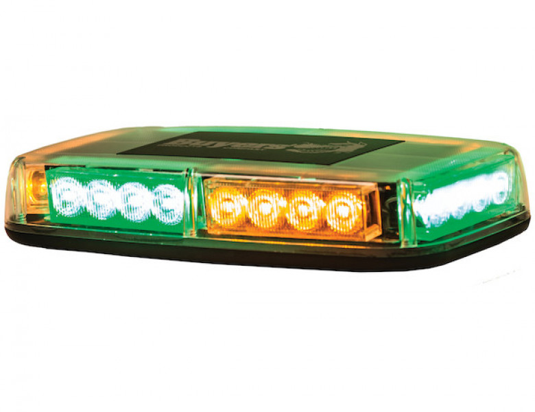 Image of 11 Inch Rectangular Multi-Mount Amber/Green LED Mini Light Bar from Buyers Products. Part number: 8891049