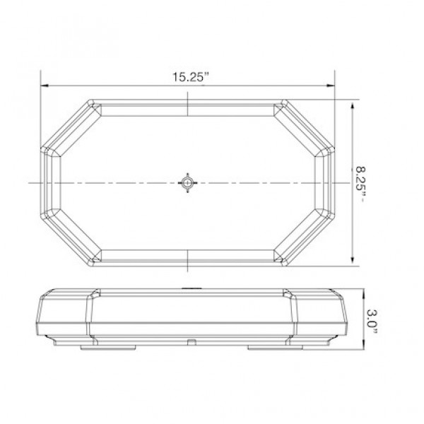 Image of 15 Inch Octagonal LED Mini Light Bar - Amber from Buyers Products. Part number: 8891060