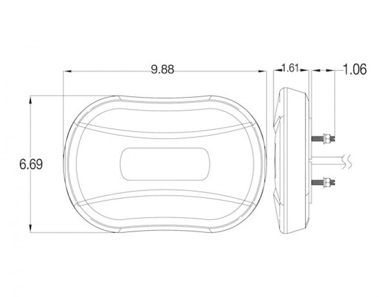 Image of Class 1 Low Profile Oval Mini Light Bar - Amber from Buyers Products. Part number: 8891080