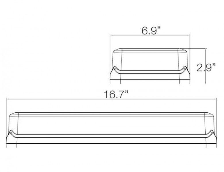 Image of Rectangular 18 LED Mini Light Bar - Amber from Buyers Products. Part number: 8891090