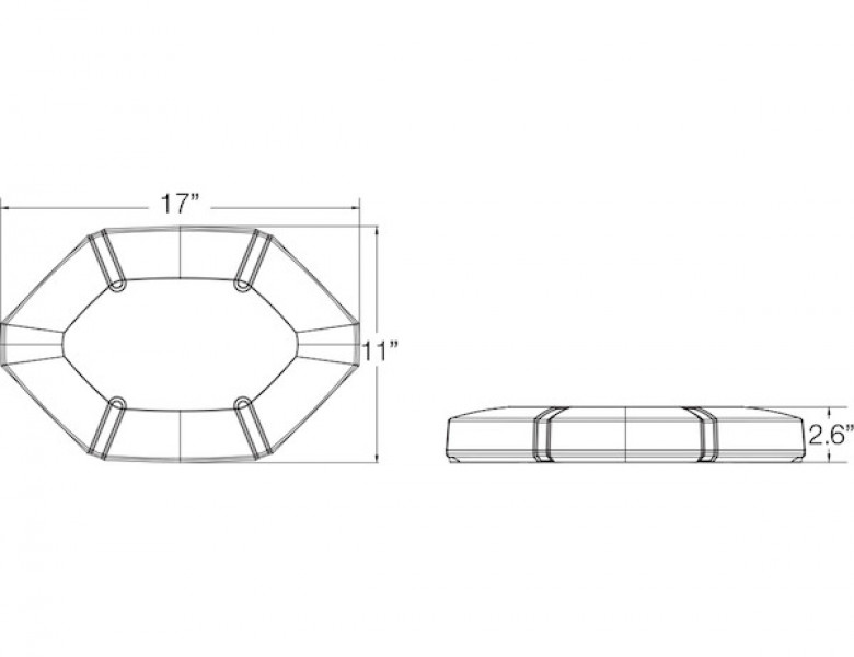 Image of Amber Hexagonal 30 LED Mini Light Bar from Buyers Products. Part number: 8891100