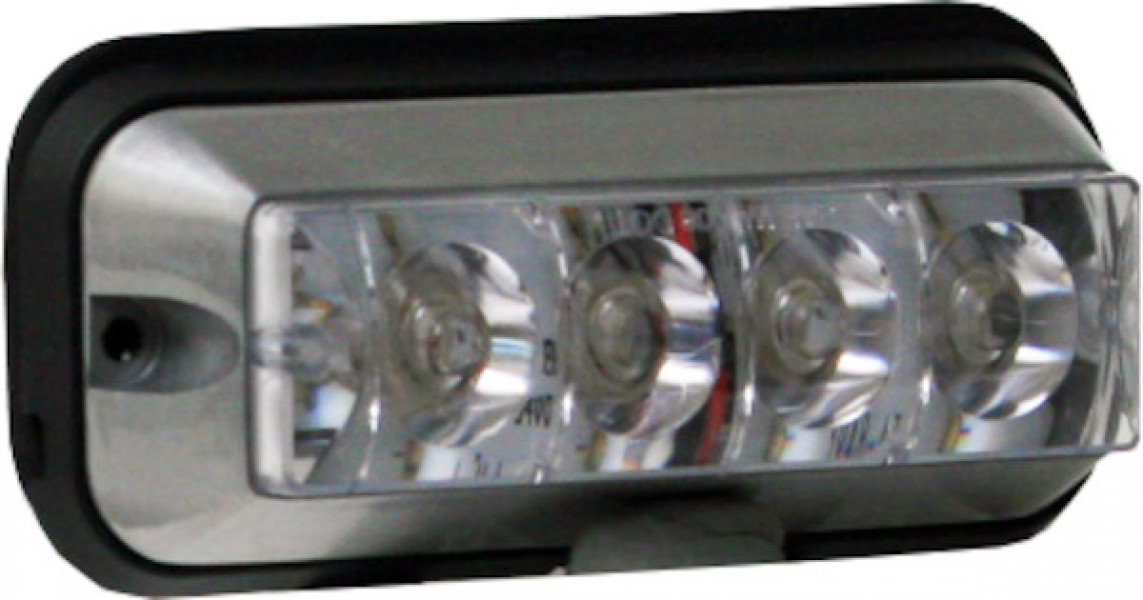 Image of Raised 5 Inch Amber LED Strobe Light with 19 Flash Patterns from Buyers Products. Part number: 8891104