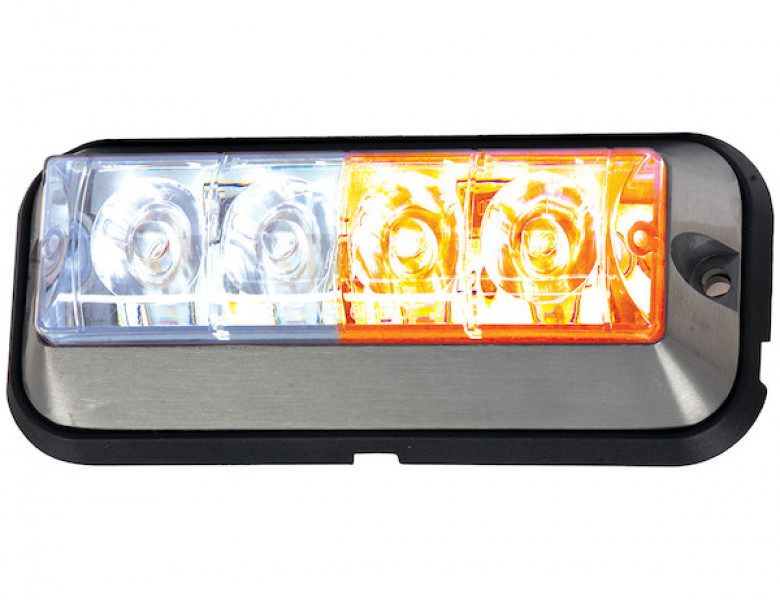 Image of Raised 5 Inch Amber LED Strobe Light with 19 Flash Patterns from Buyers Products. Part number: 8891104