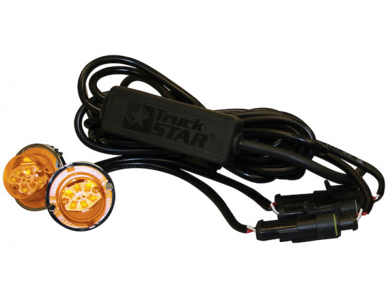 Image of 15 Foot Amber Bolt-On Hidden Strobe Kits With In-Line Flashers With 6 LED from Buyers Products. Part number: 8891216