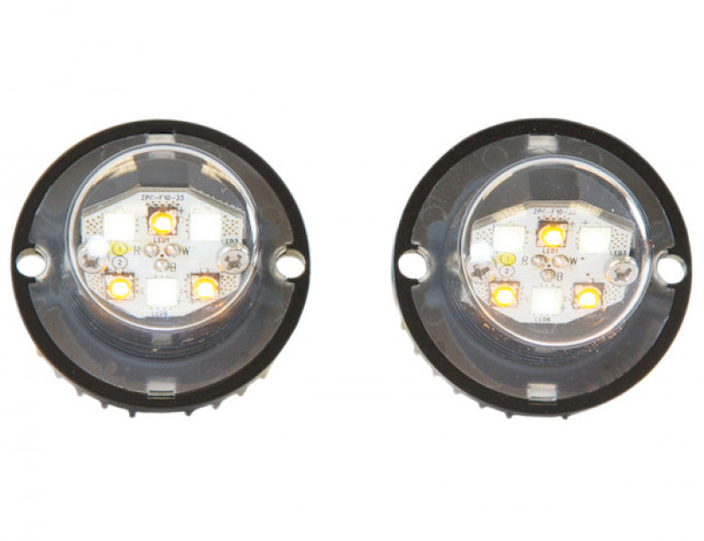 Image of 25 Foot Amber/Clear Bolt-On Hidden Strobe Kits With In-Line Flashers With 6 LED from Buyers Products. Part number: 8891227