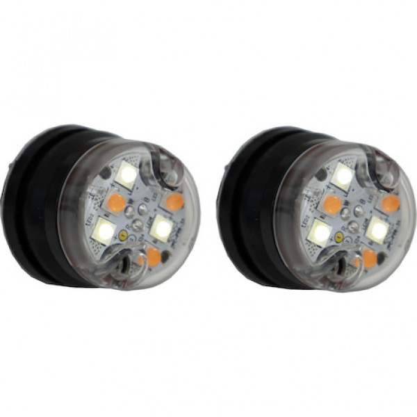 Image of 25 Foot Amber/Clear Push-On Hideaway Strobe Kit With In-Line Flashers With 6 LED from Buyers Products. Part number: 8891327