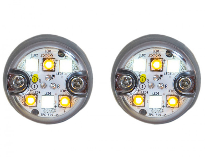 Image of 25 Foot Amber/Clear Push-On Hideaway Strobe Kit With In-Line Flashers With 6 LED from Buyers Products. Part number: 8891327