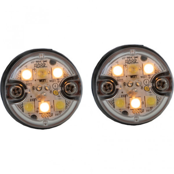 Image of 25 Foot Amber/Clear Push-On Hideaway Strobe Kit With In-Line Flashers With 6 LED from Buyers Products. Part number: 8891327