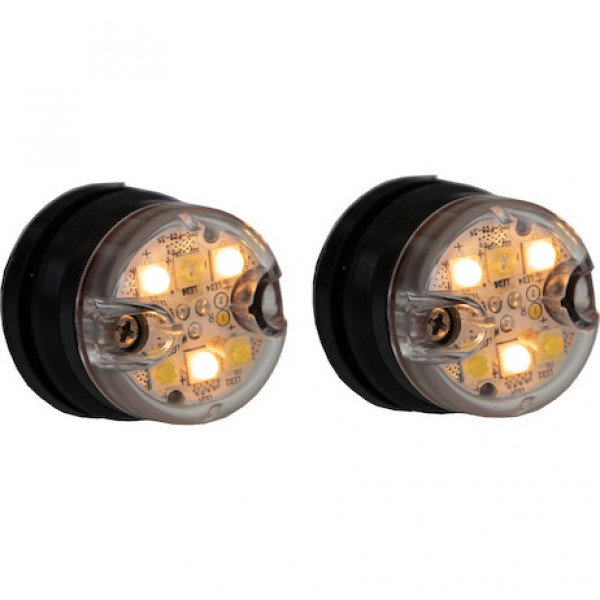 Image of 25 Foot Amber/Clear Push-On Hideaway Strobe Kit With In-Line Flashers With 6 LED from Buyers Products. Part number: 8891327