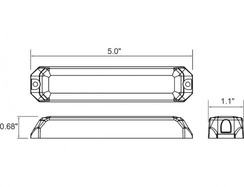 Image of 5 Inch Amber/Clear LED Strobe Light from Buyers Products. Part number: 8891502