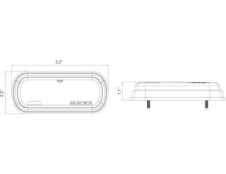 Image of Dual Row 5.5 Inch Amber LED Strobe Light from Buyers Products. Part number: 8891600