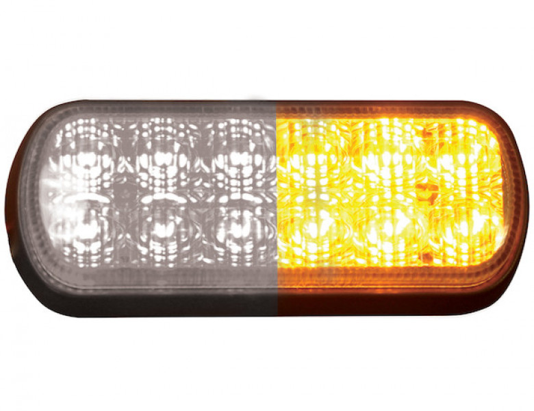 Image of Dual Row 5.5 Inch Amber/Clear LED Strobe Light from Buyers Products. Part number: 8891602