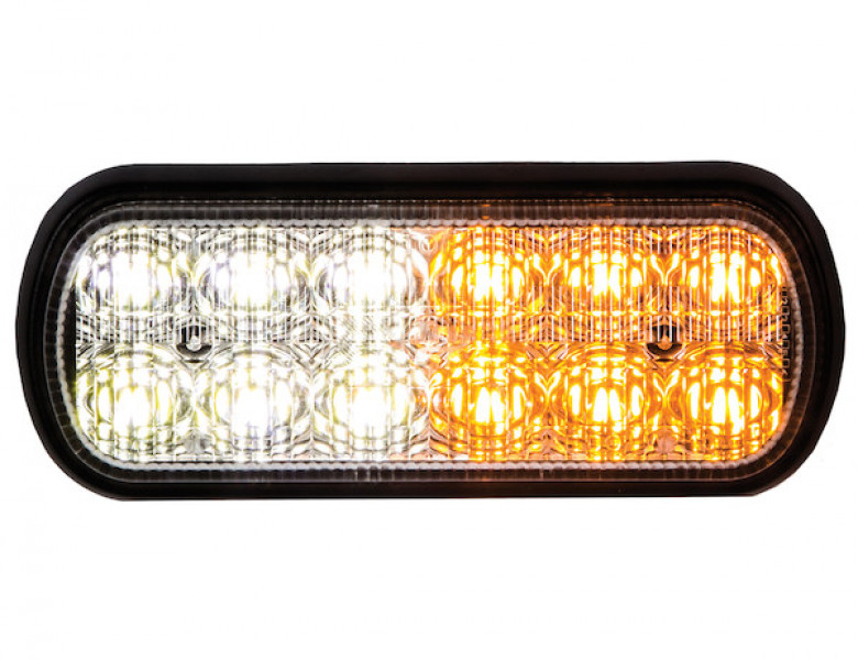 Image of Dual Row 5.5 Inch Amber/Clear LED Strobe Light from Buyers Products. Part number: 8891602