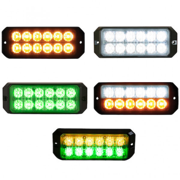 Image of Amber Dual Row 5 Inch LED Strobe Light from Buyers Products. Part number: 8891700