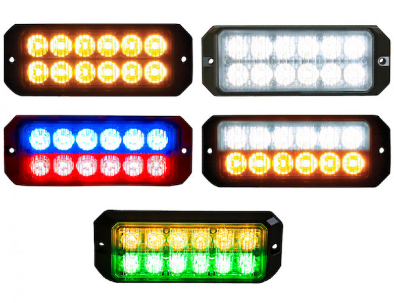 Image of Amber Dual Row 5 Inch LED Strobe Light from Buyers Products. Part number: 8891700