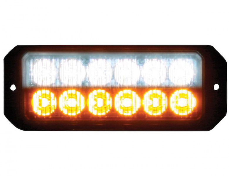 Image of Clear/Amber Dual Row 5 Inch LED Strobe Light from Buyers Products. Part number: 8891702