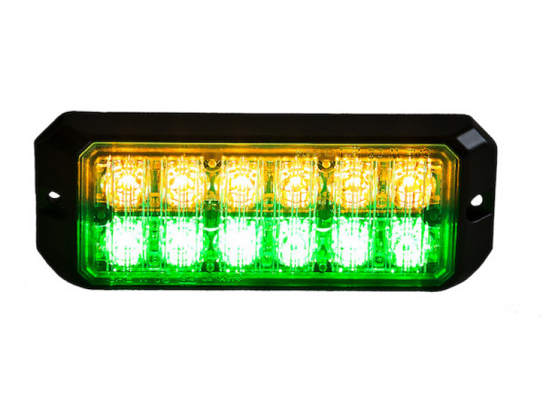 Image of Amber/Green Dual Row 5 Inch LED Strobe Light from Buyers Products. Part number: 8891709