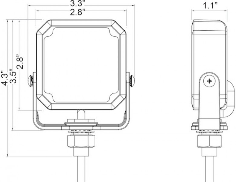 Image of Post-Mounted 3 Inch Amber LED Strobe Light from Buyers Products. Part number: 8891800