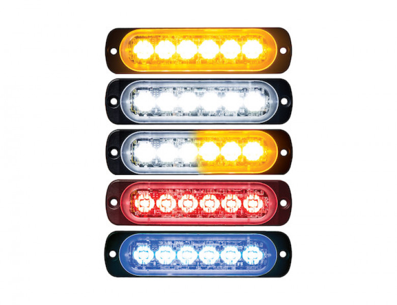 Image of Thin 4.5 Inch Amber Horizontal LED Strobe Light from Buyers Products. Part number: 8891900