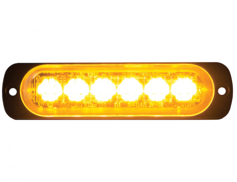 Image of Thin 4.5 Inch Amber Horizontal LED Strobe Light from Buyers Products. Part number: 8891900