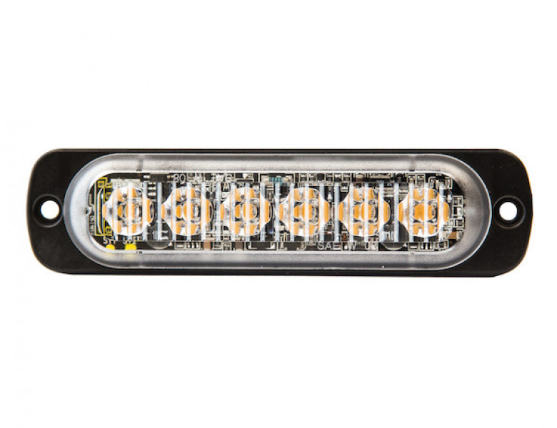 Image of Thin 4.5 Inch Amber Horizontal LED Strobe Light from Buyers Products. Part number: 8891900