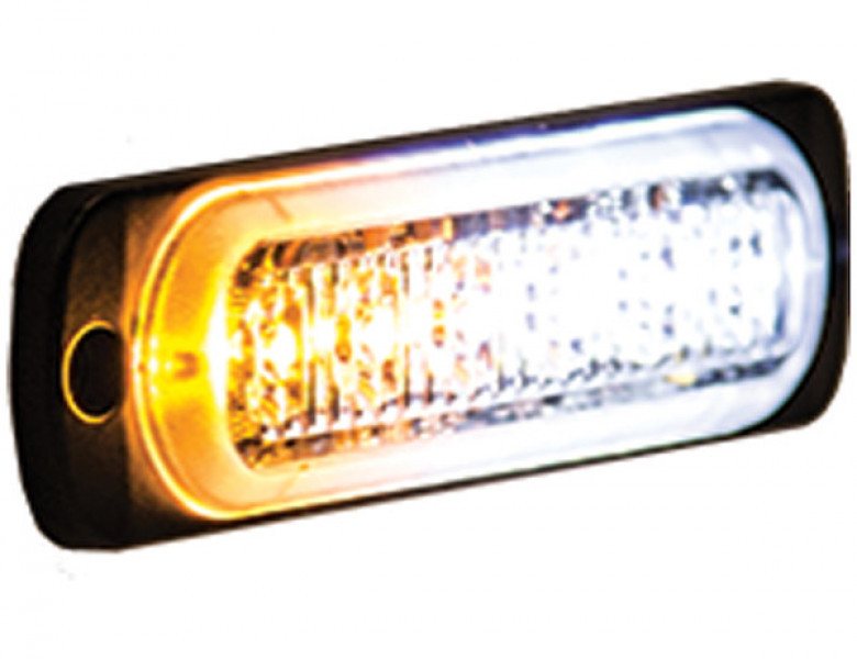 Image of Thin 4.5 Inch Amber/Clear Horizontal LED Strobe Light from Buyers Products. Part number: 8891902