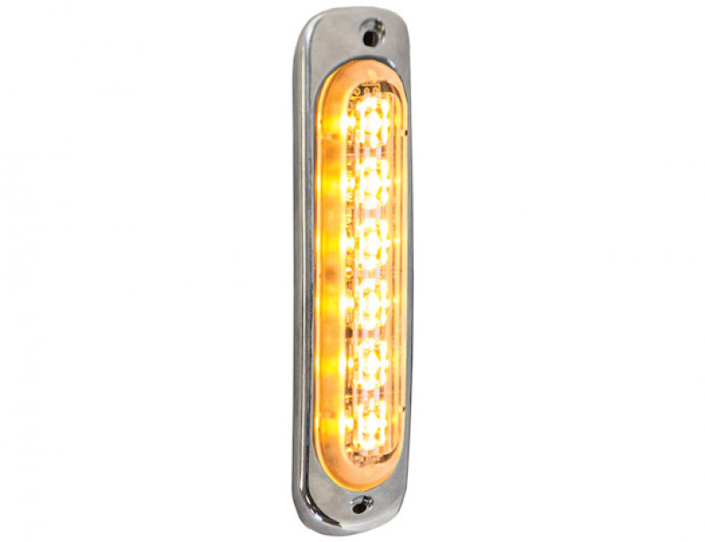 Image of Thin 4.5 Inch Amber Vertical LED Strobe Light from Buyers Products. Part number: 8891910