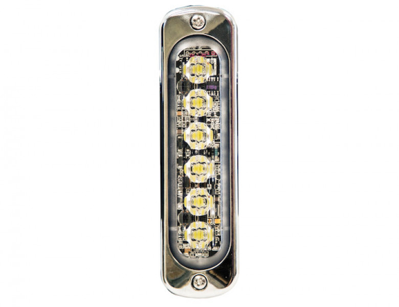 Image of Thin 4.5 Inch Amber Vertical LED Strobe Light from Buyers Products. Part number: 8891910