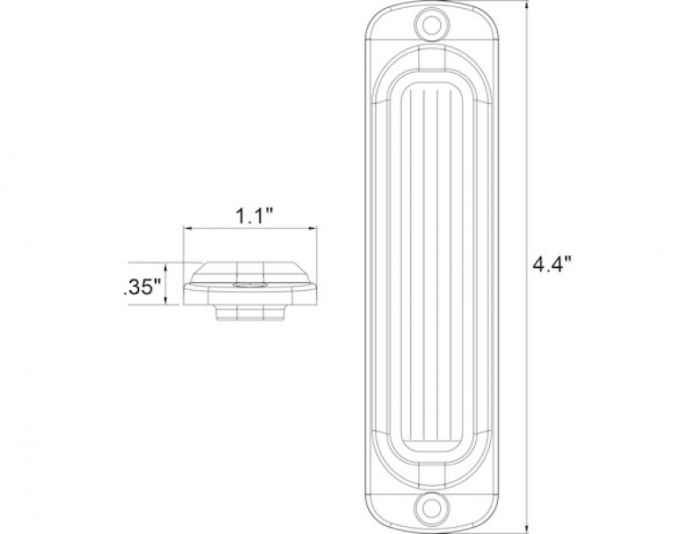 Image of Thin 4.5 Inch Amber Vertical LED Strobe Light from Buyers Products. Part number: 8891910