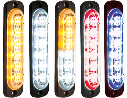 Image of Thin 4.5 Inch Amber/Clear Vertical LED Strobe Light from Buyers Products. Part number: 8891912