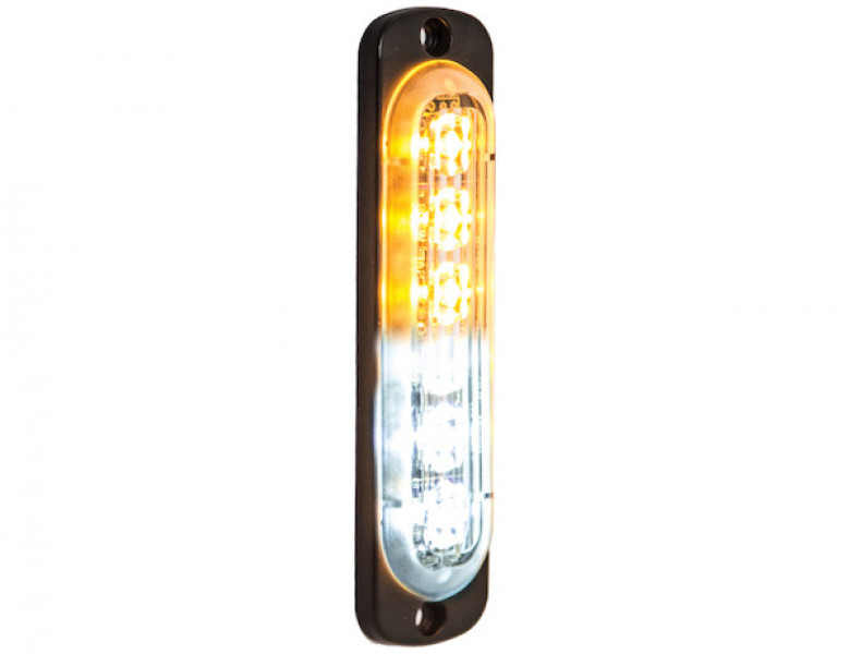 Image of Thin 4.5 Inch Amber/Clear Vertical LED Strobe Light from Buyers Products. Part number: 8891912