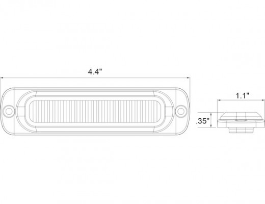 Image of Amber/Clear Dual Color Thin 4.5 Inch Wide LED Strobe Light from Buyers Products. Part number: 8892102