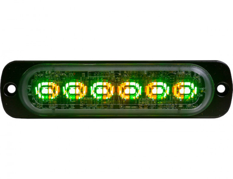 Image of Amber/Clear Dual Color Thin 4.5 Inch Wide LED Strobe Light from Buyers Products. Part number: 8892102