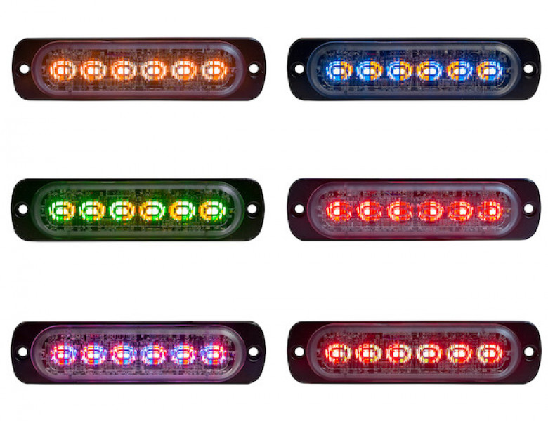 Image of Amber/Clear Dual Color Thin 4.5 Inch Wide LED Strobe Light from Buyers Products. Part number: 8892102